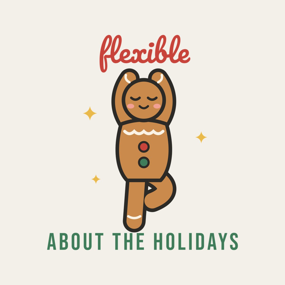 Flexible About the Holidays design, close up
