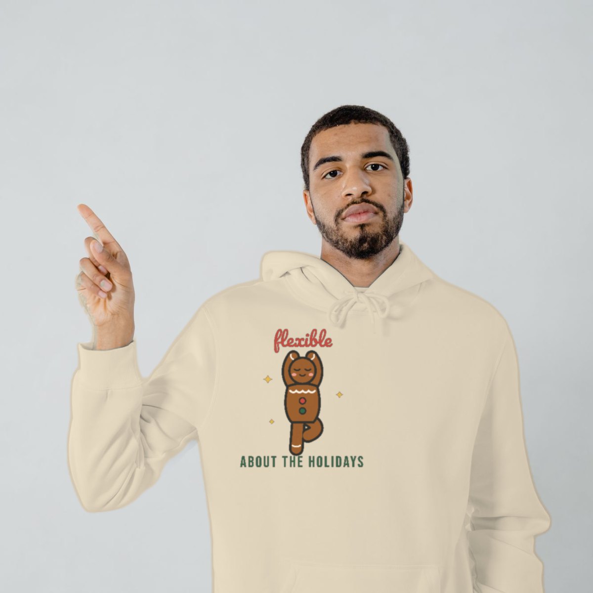 Flexible About the Holidays Hoodie in sand