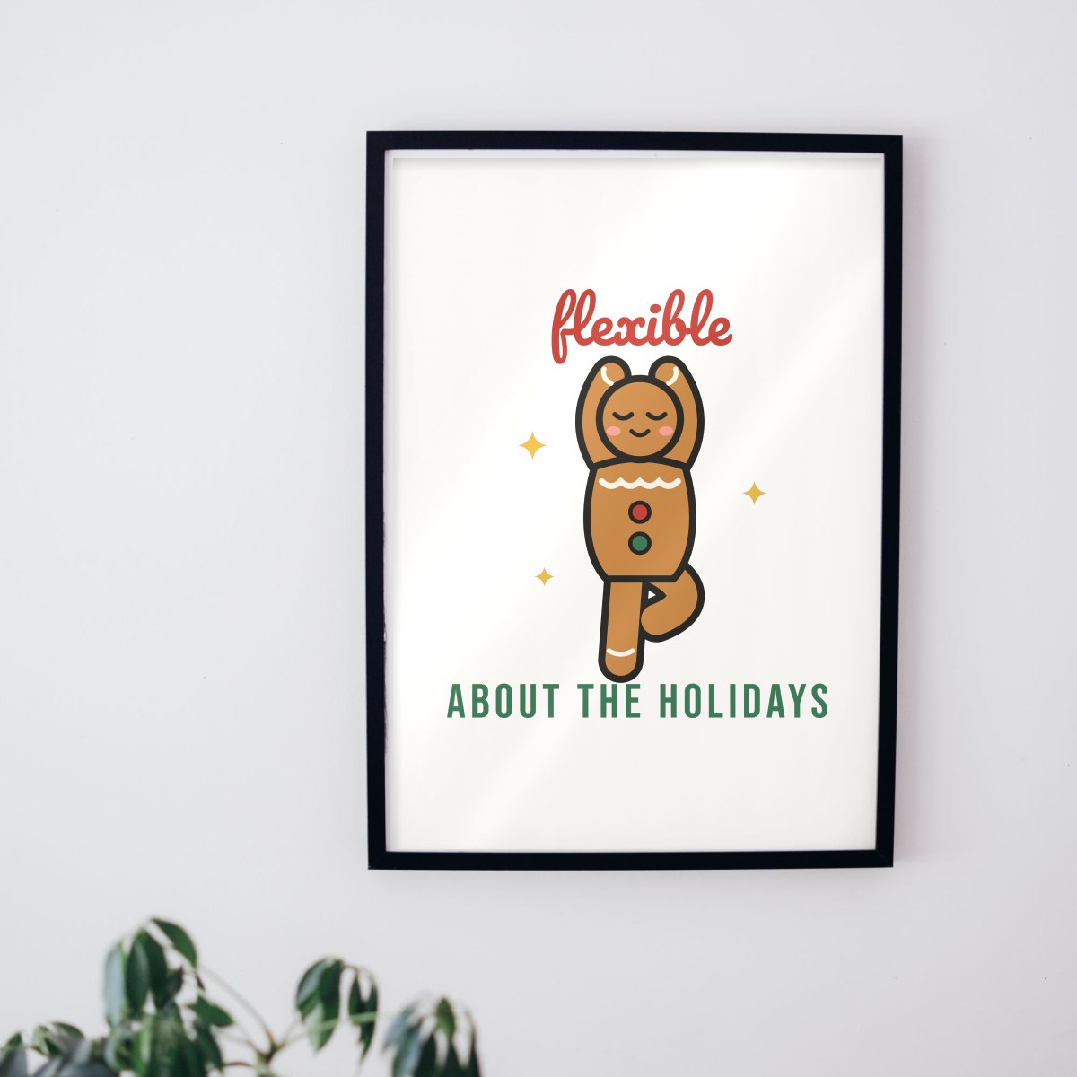 Flexible About the Holidays Art Print in matte white