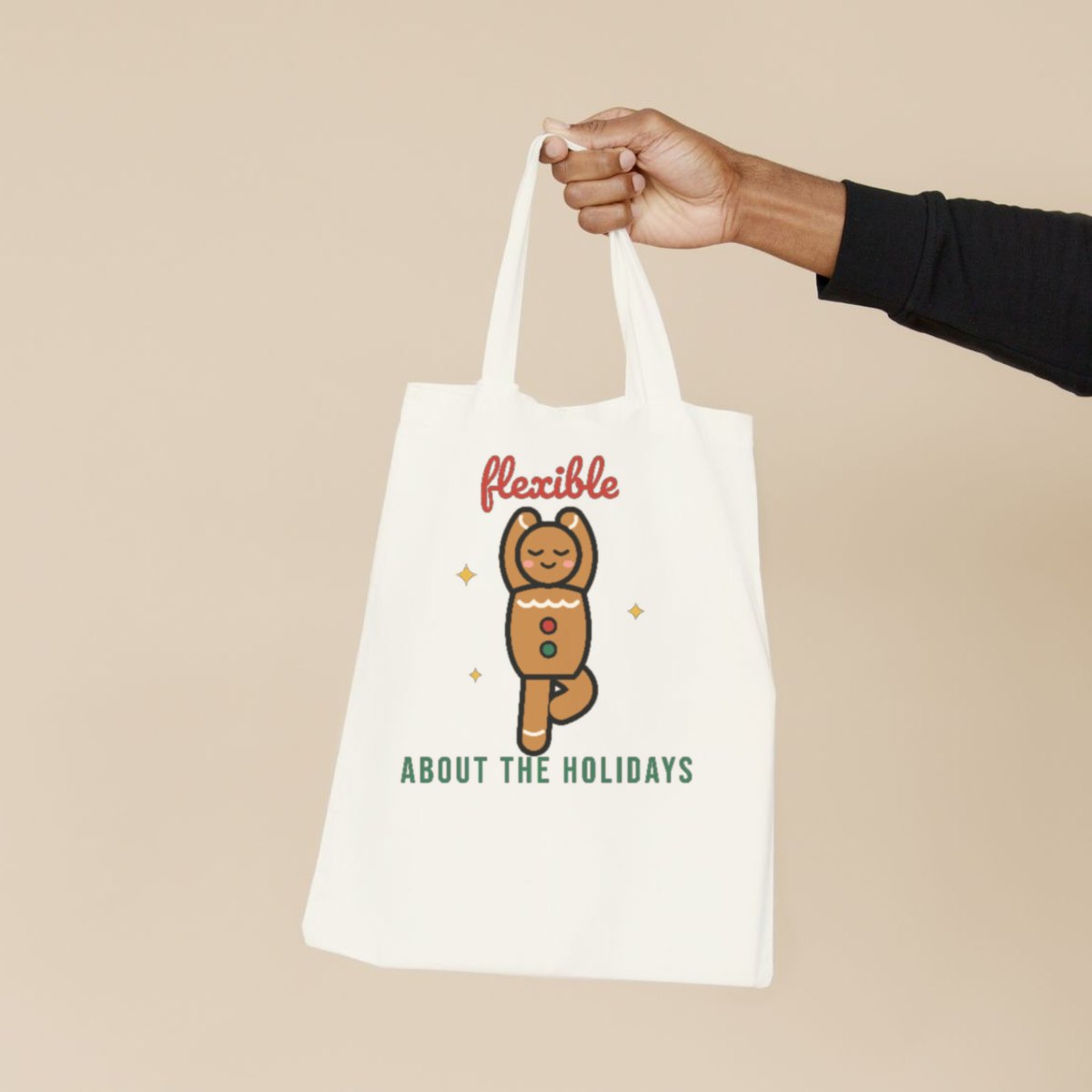 Flexible About the Holidays Tote Bag in natural