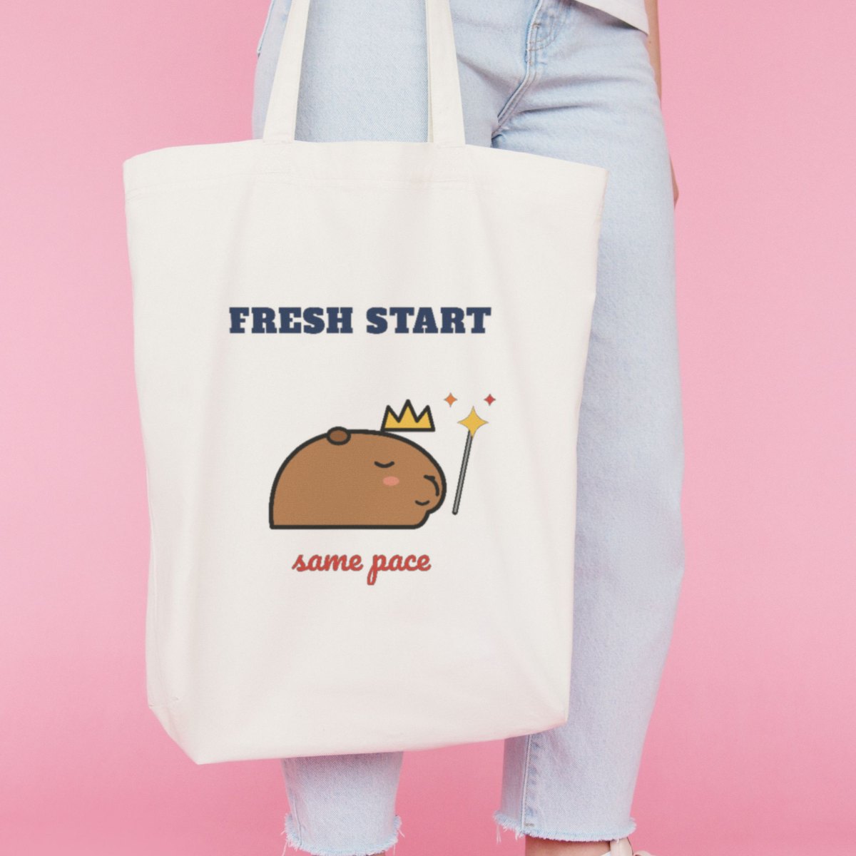 Fresh Start, Same Pace Tote Bag in natural