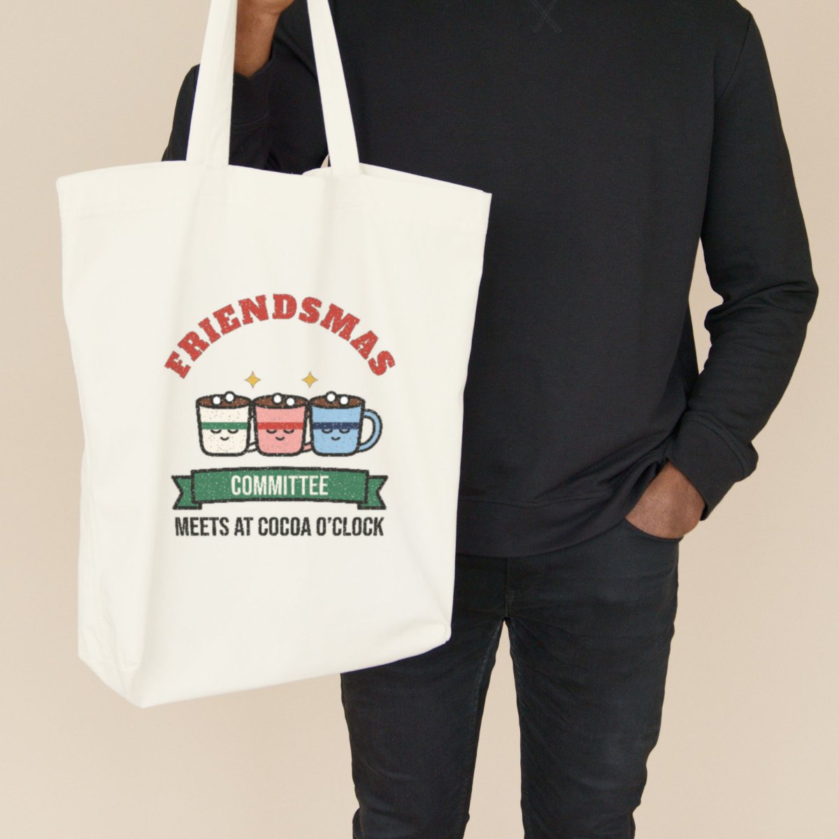 Friendsmas Committee Tote Bag in natural