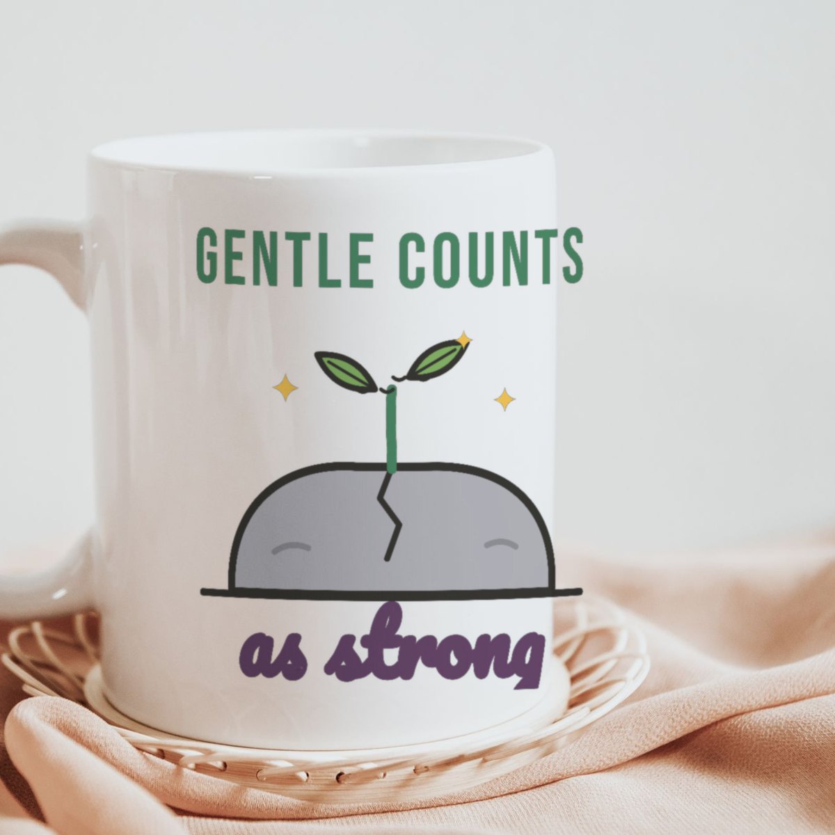 Gentle Counts as Strong Mug in white