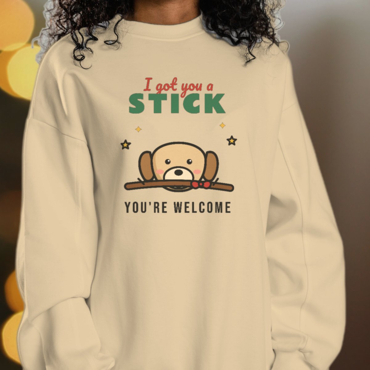 I Got You a Stick Sweatshirt in sand
