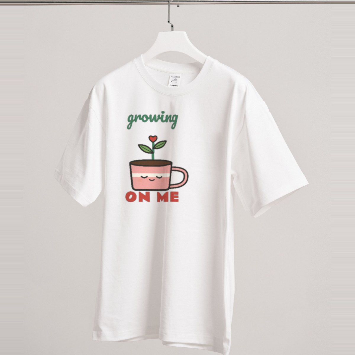 Growing on Me Tee in white