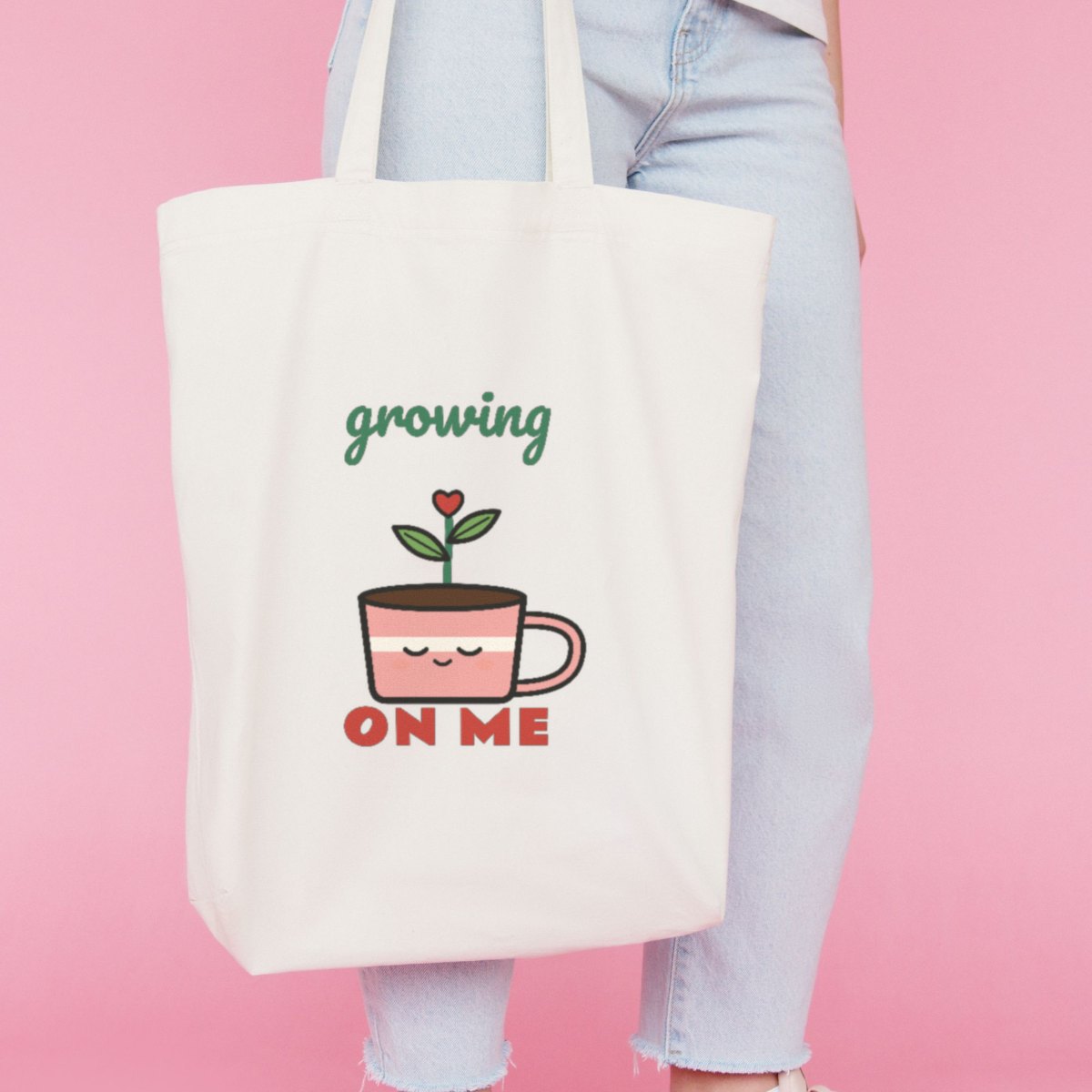 Growing on Me Tote Bag in natural