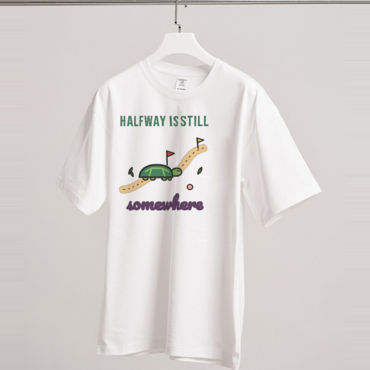 Halfway Is Still Somewhere Tee in white