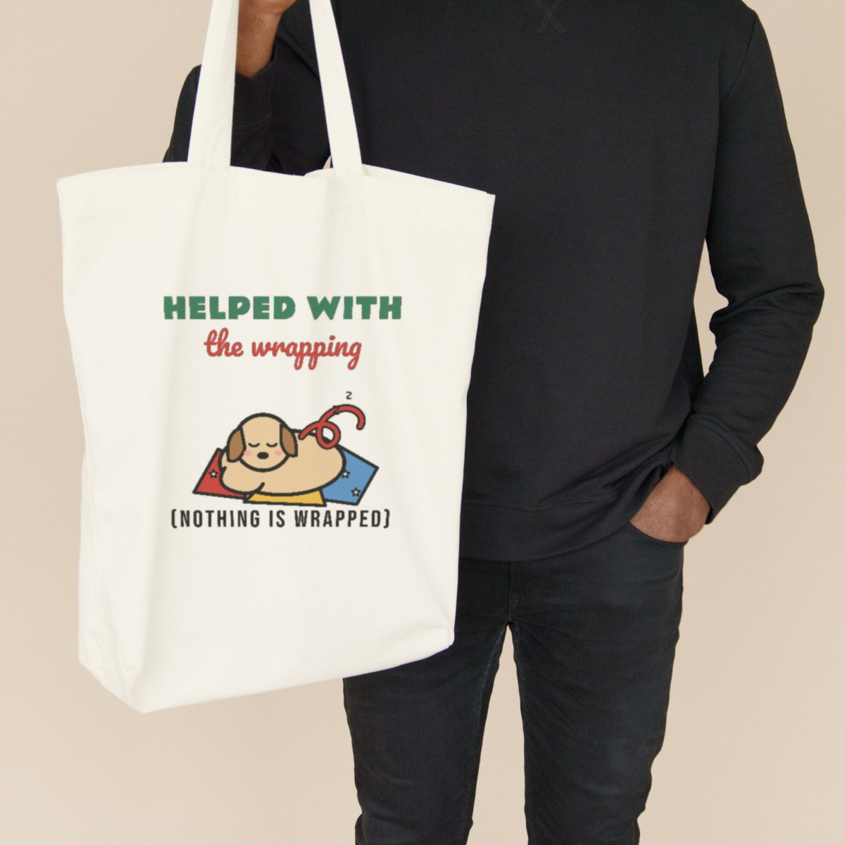 Helped With the Wrapping Tote Bag in natural