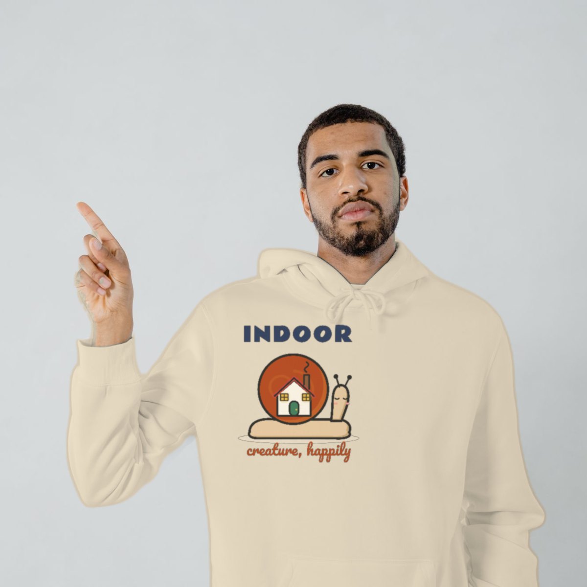 Indoor Creature, Happily Hoodie in sand