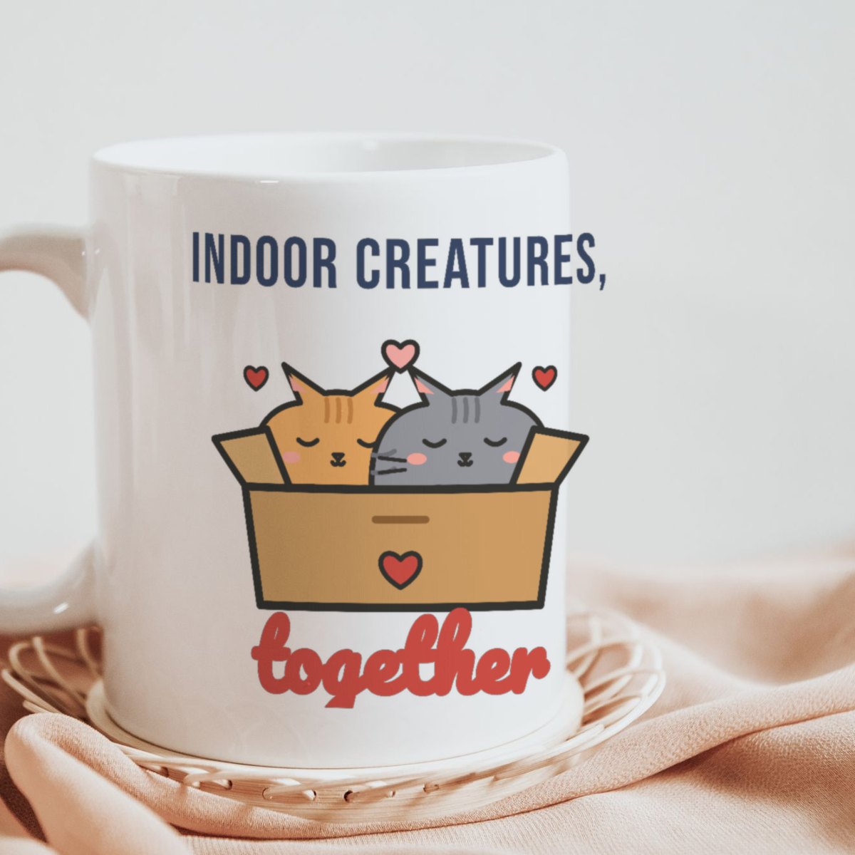 Indoor Creatures, Together Mug in white