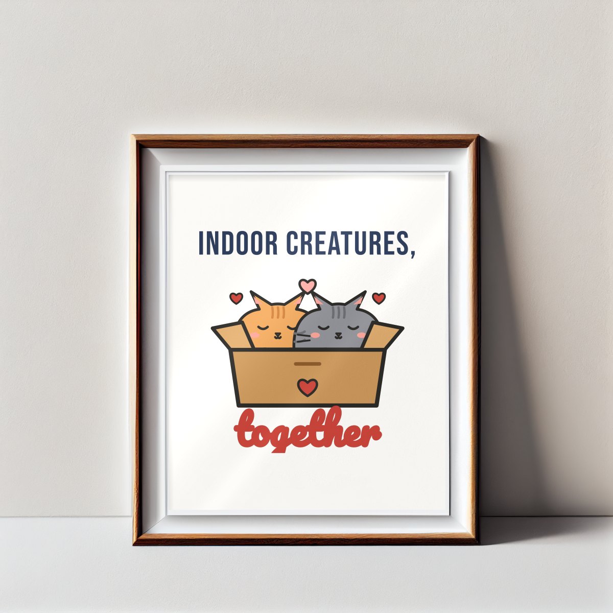 Indoor Creatures, Together Art Print in matte white