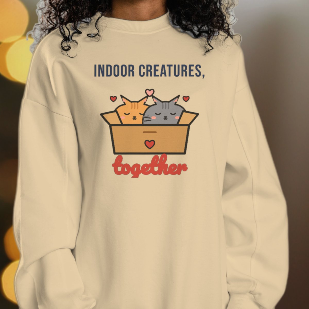 Indoor Creatures, Together Sweatshirt in sand