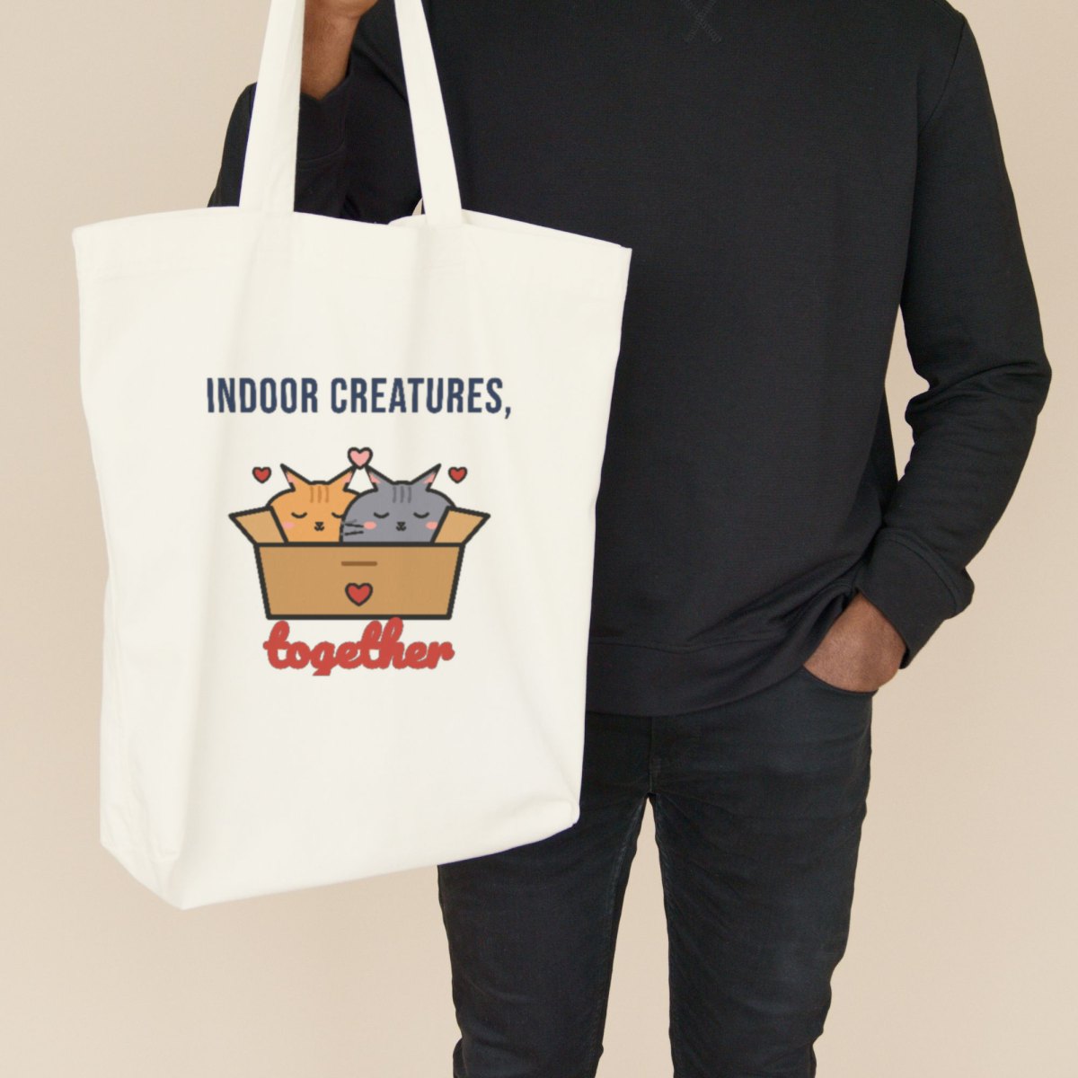 Indoor Creatures, Together Tote Bag in natural