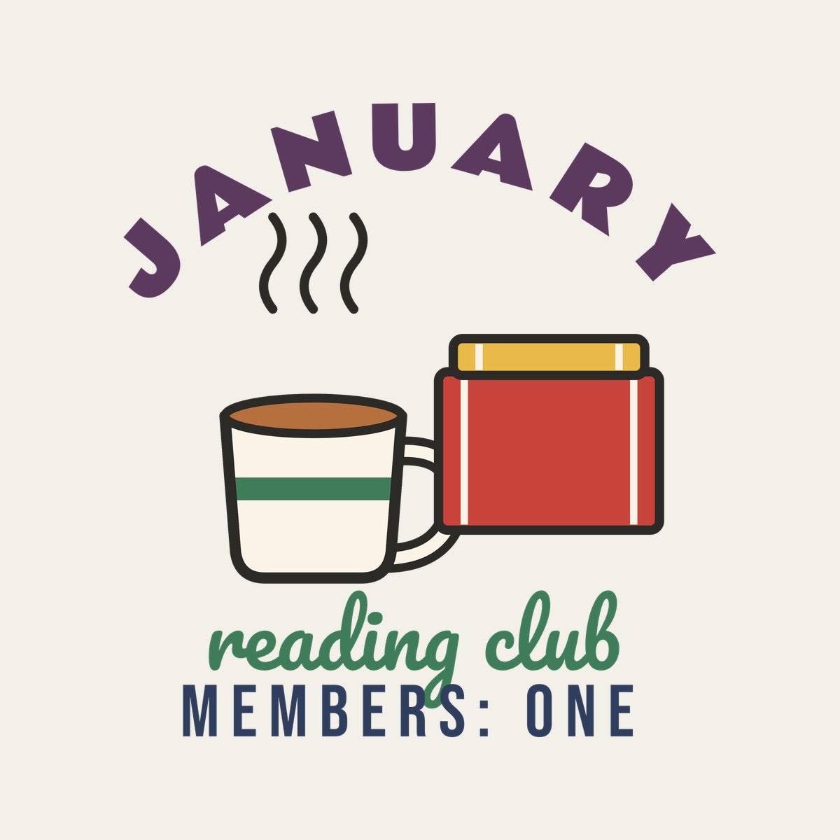 January Reading Club design, close up
