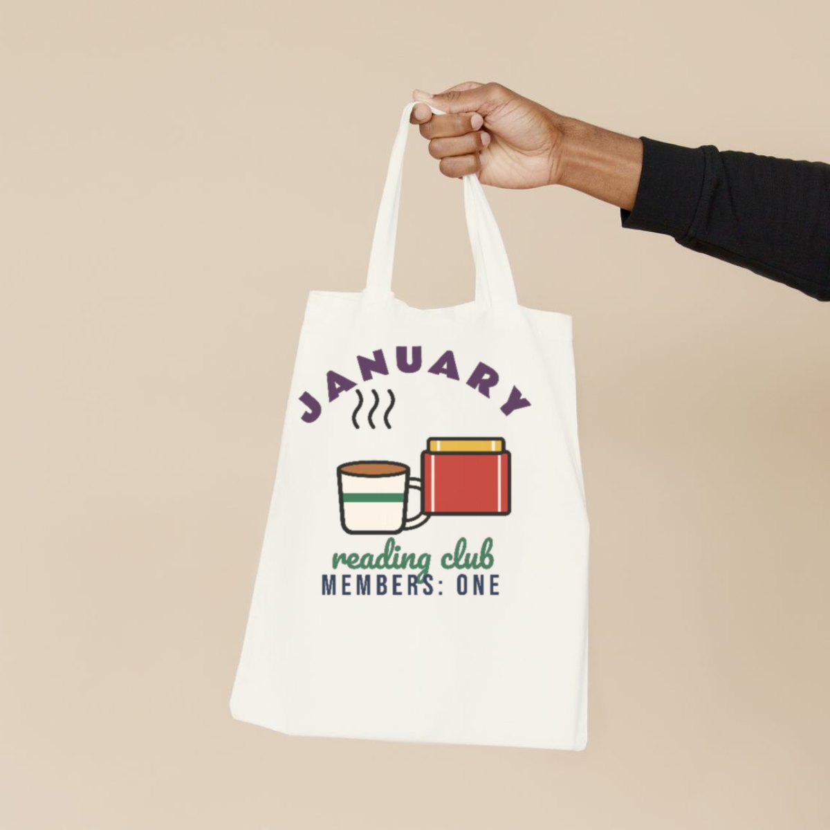 January Reading Club Tote Bag in natural