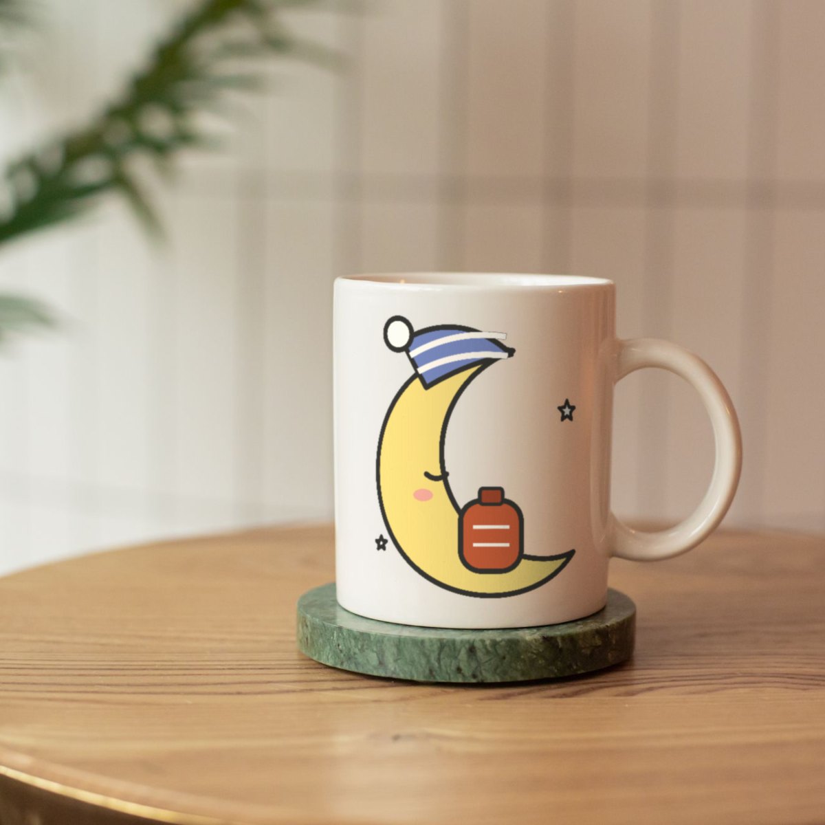 Knitted Moon Mug in white