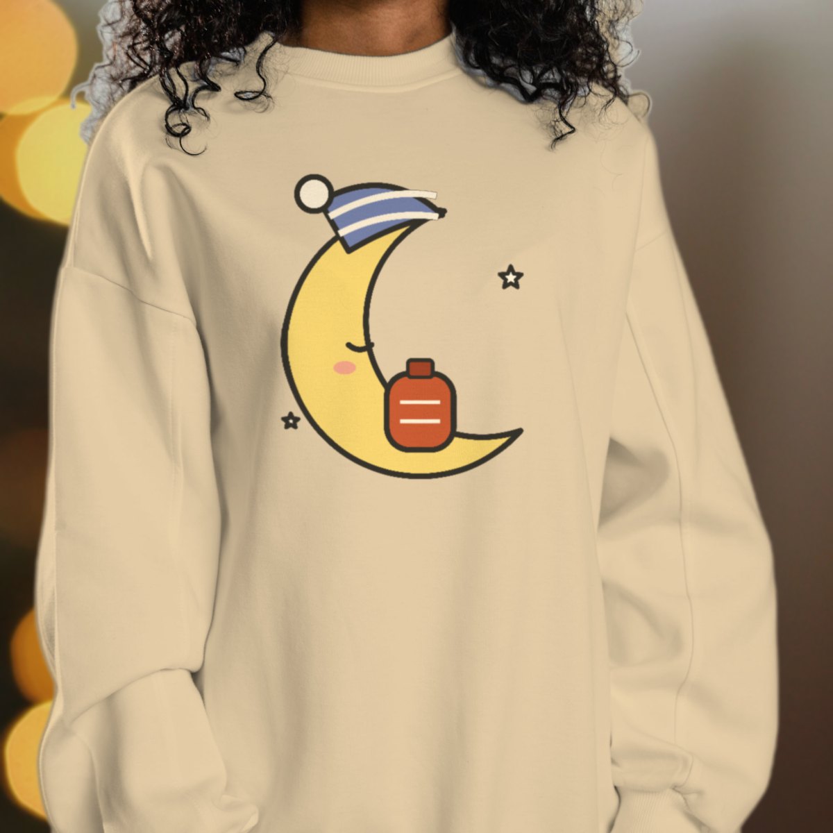 Knitted Moon Sweatshirt in sand