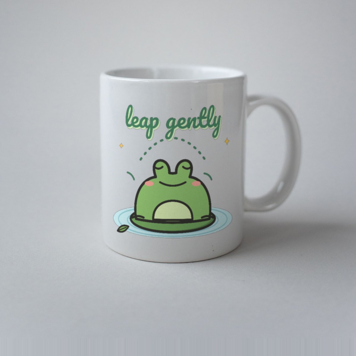 Leap Gently Mug in white