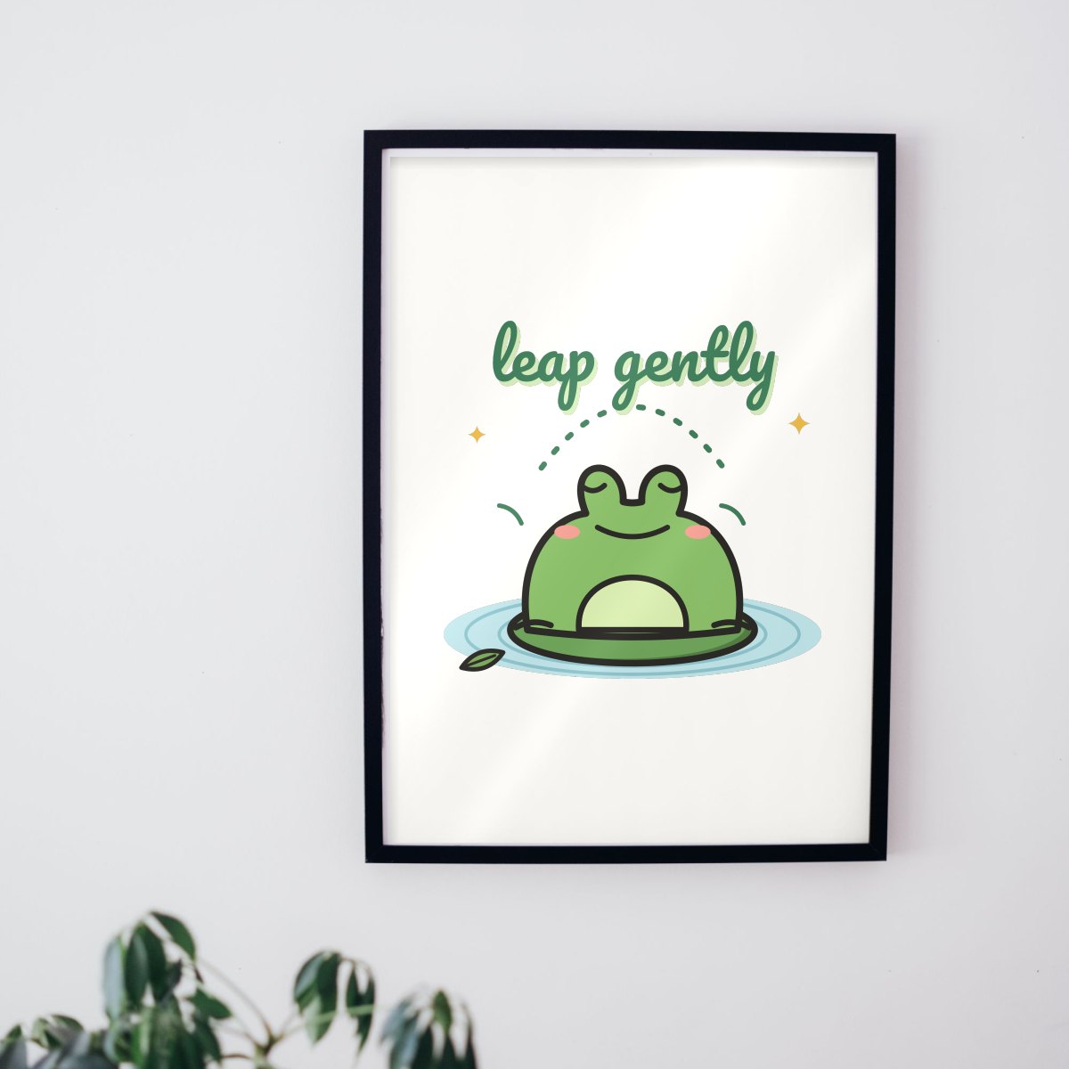 Leap Gently Art Print in matte white