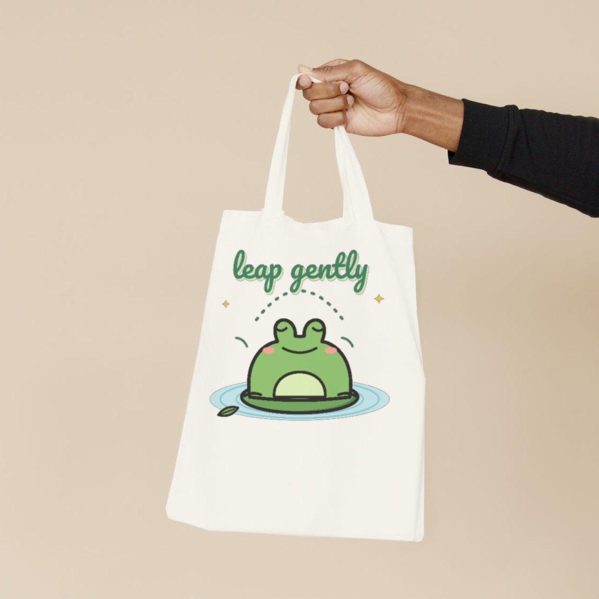 Leap Gently Tote Bag in natural