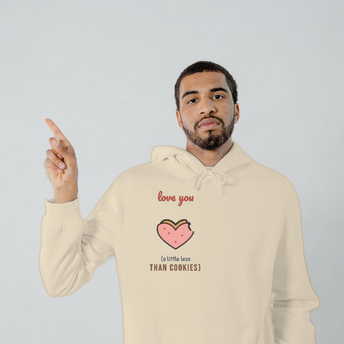 Love You (a Little Less Than Cookies) Hoodie in sand