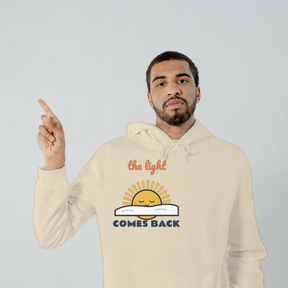 The Light Comes Back Hoodie in sand