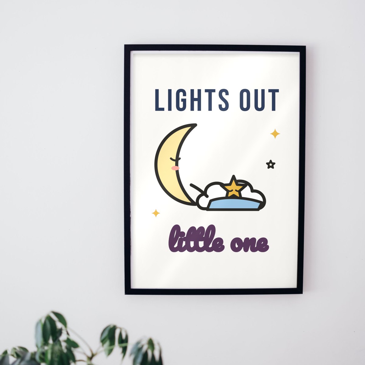 Lights Out, Little One Art Print in matte white
