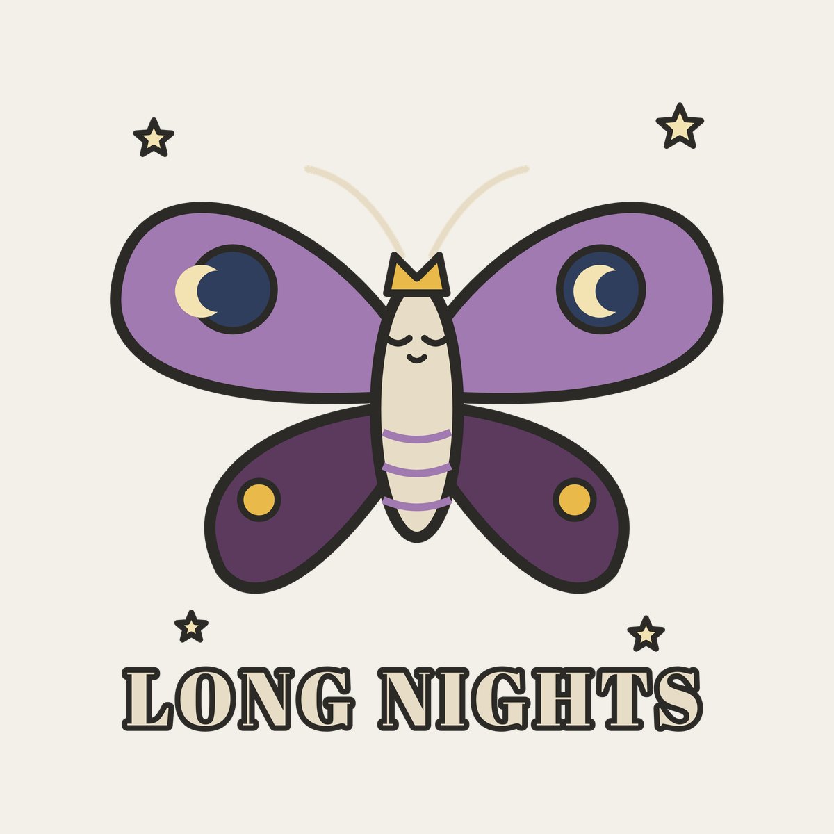 Long Night Moth design, close up