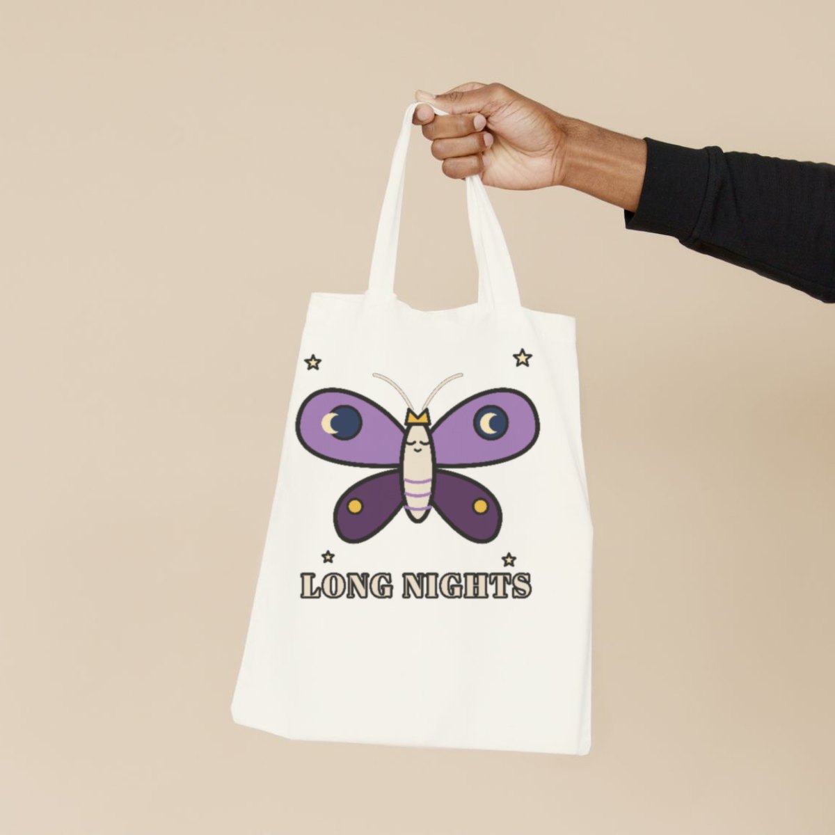 Long Night Moth Tote Bag in natural