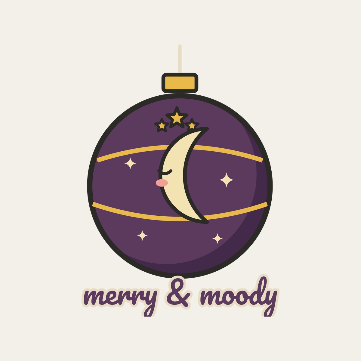 Merry and Moody design, close up