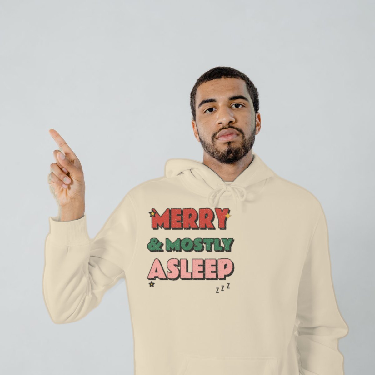 Merry & Mostly Asleep Hoodie in sand