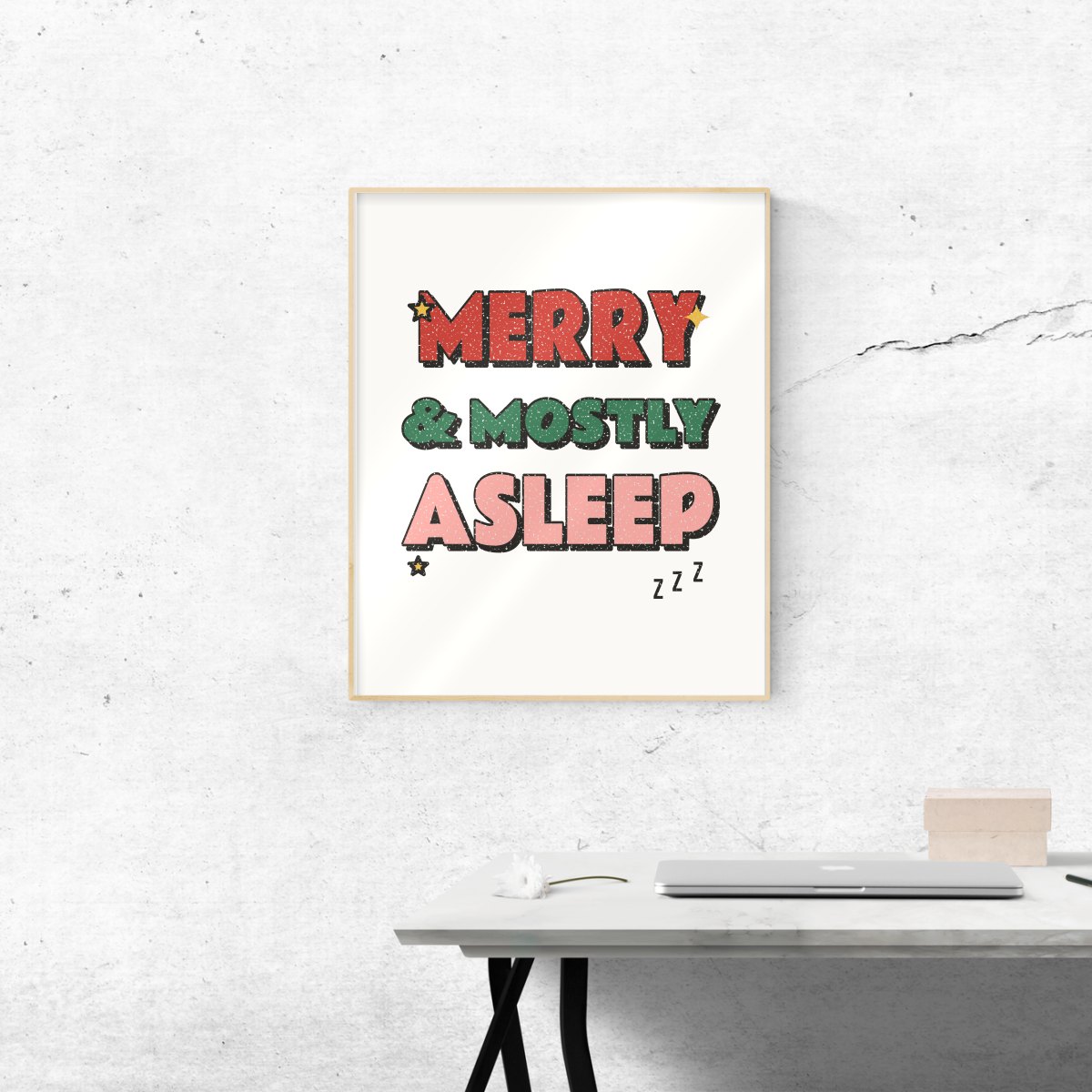 Merry & Mostly Asleep Art Print, photo 3
