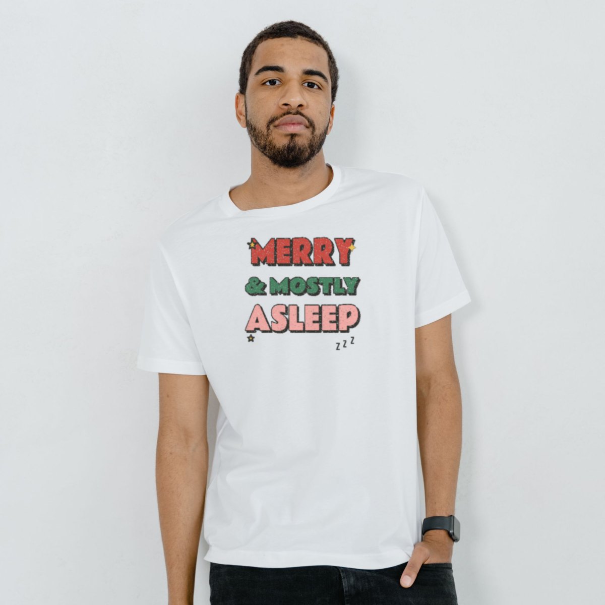 Merry & Mostly Asleep Tee in white