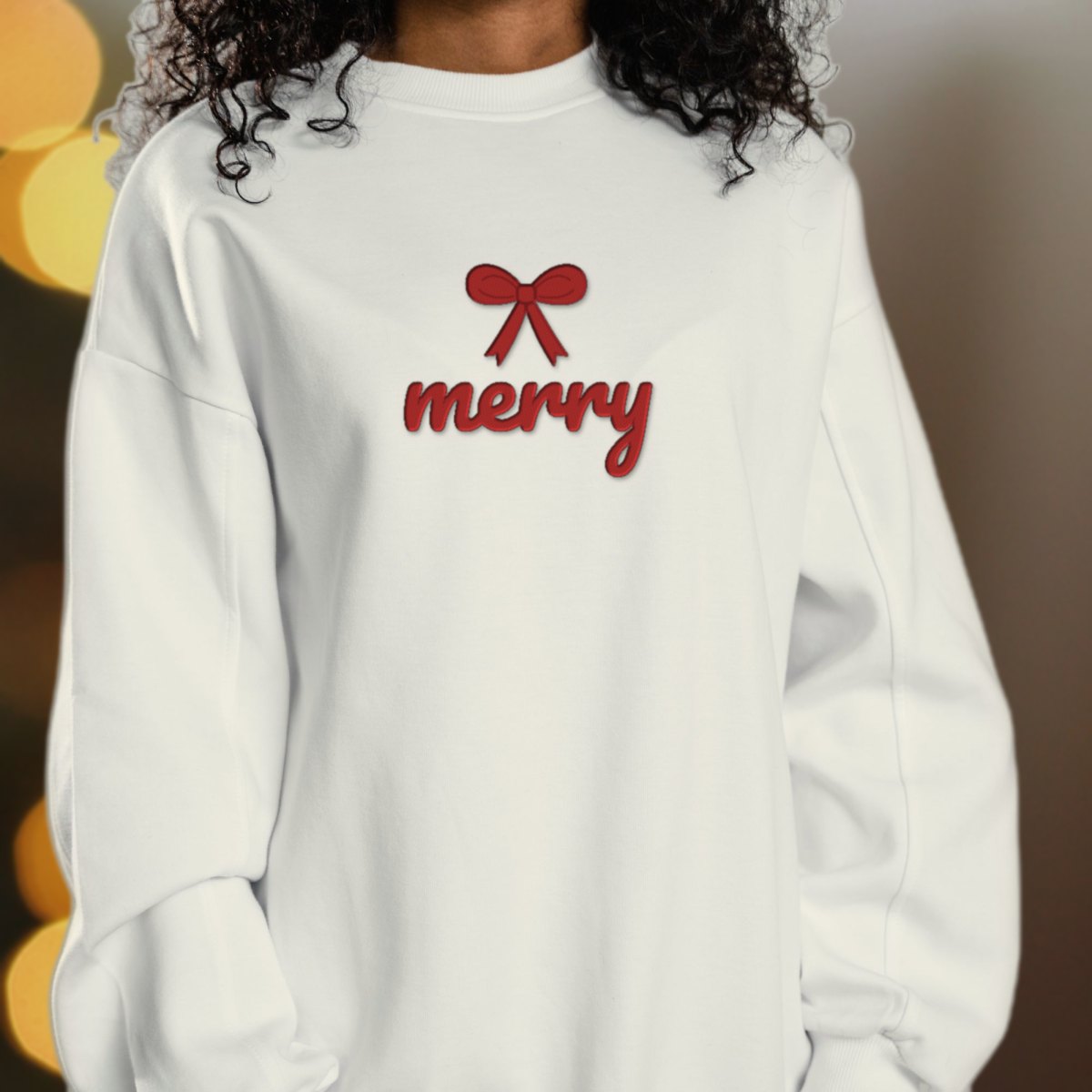Merry, With a Bow Embroidered Sweatshirt, photo 2