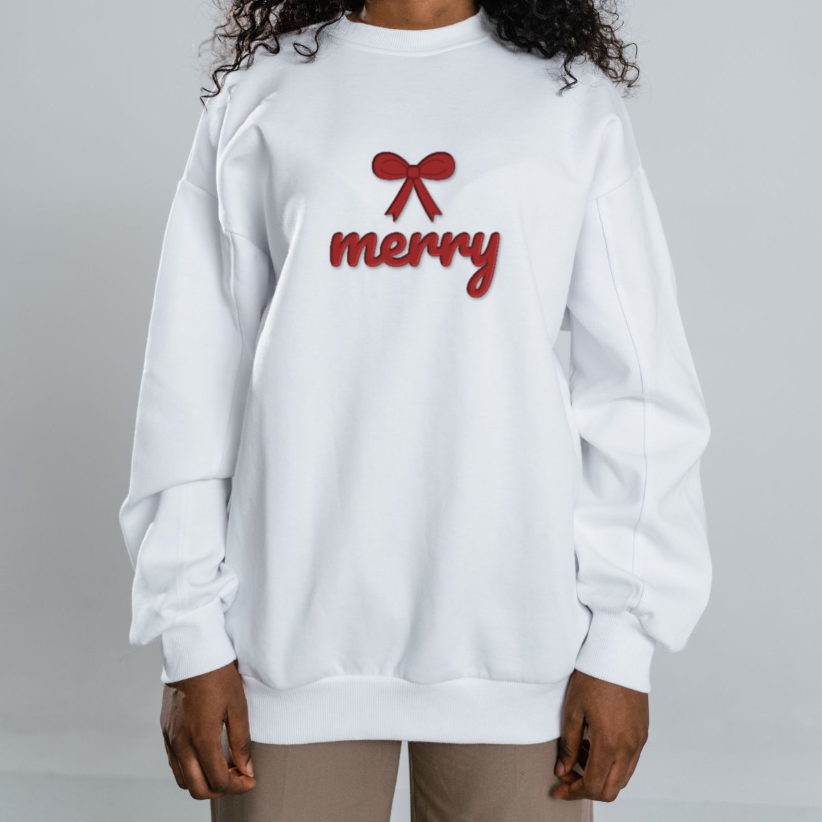 Merry, With a Bow Embroidered Sweatshirt, photo 3
