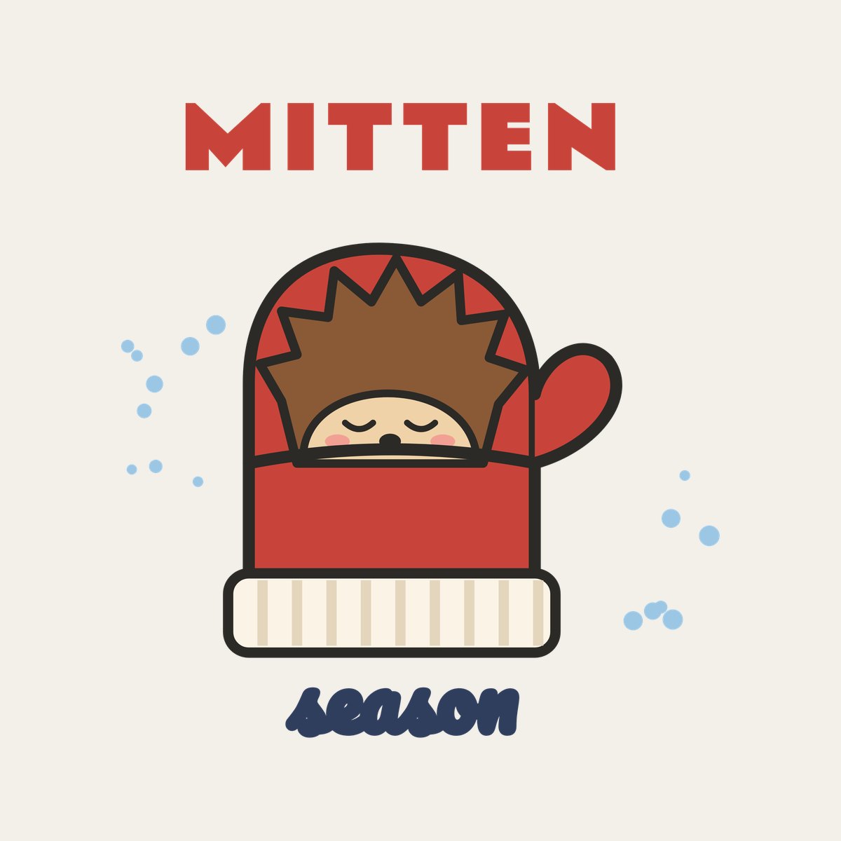 Mitten Season design, close up