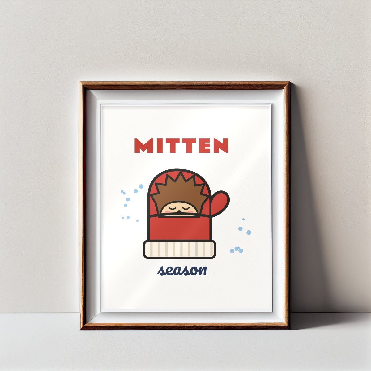 Mitten Season Art Print in matte white