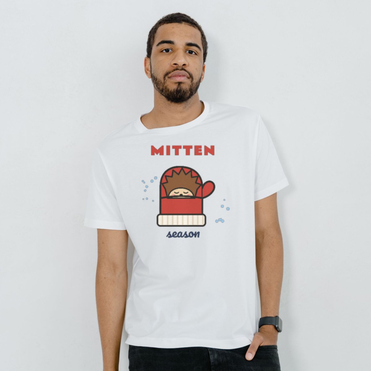 Mitten Season Tee in white