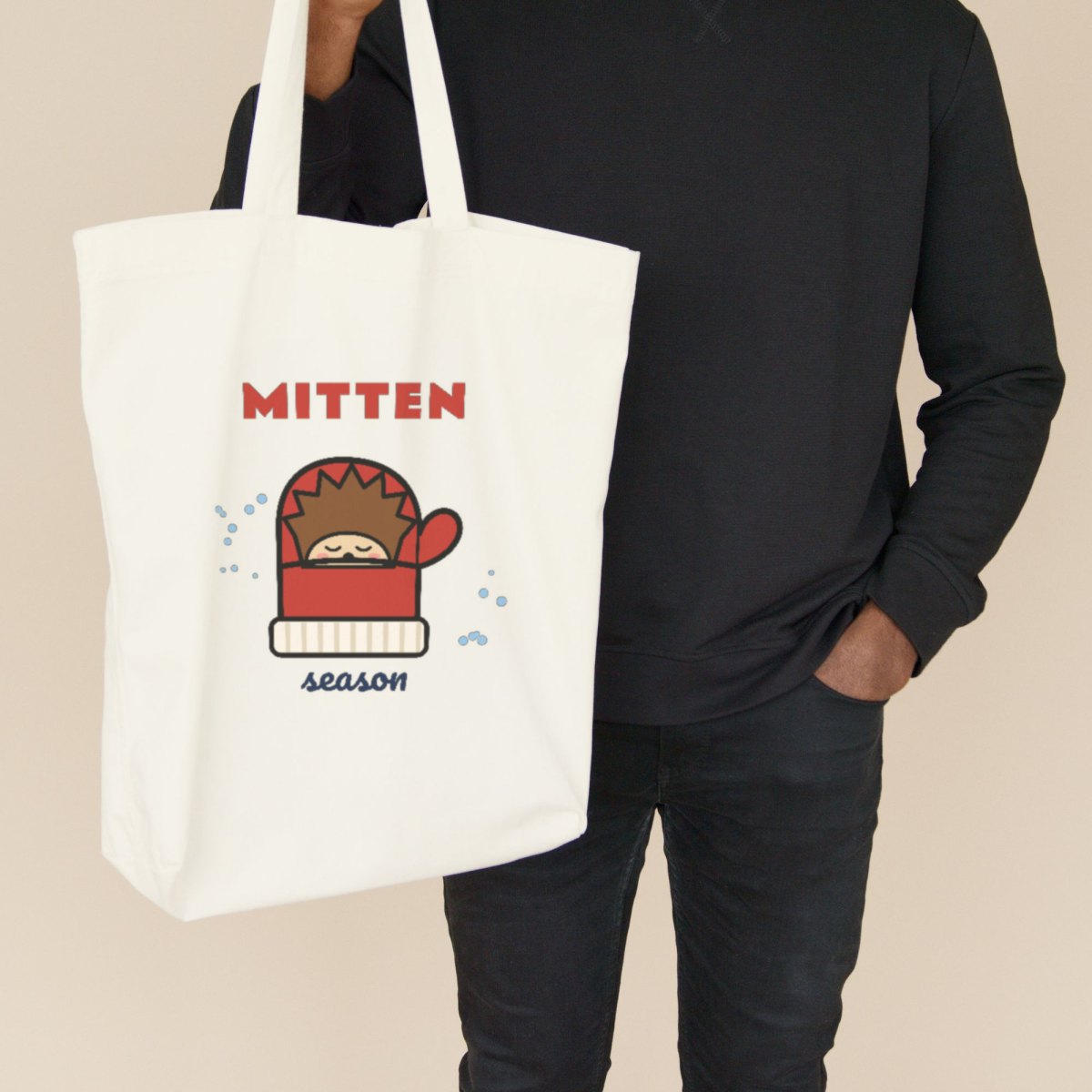 Mitten Season Tote Bag in natural