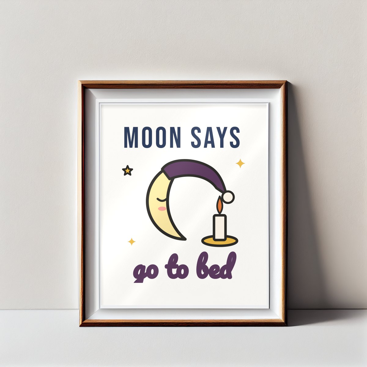 Moon Says Go to Bed Art Print, photo 2