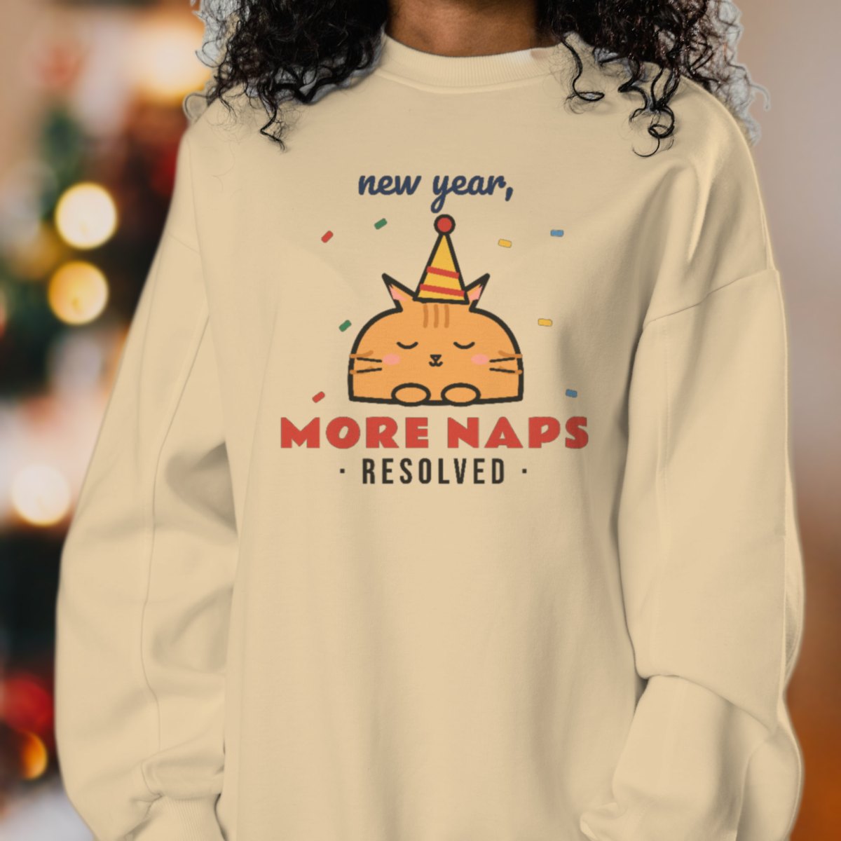 New Year, More Naps Sweatshirt in sand