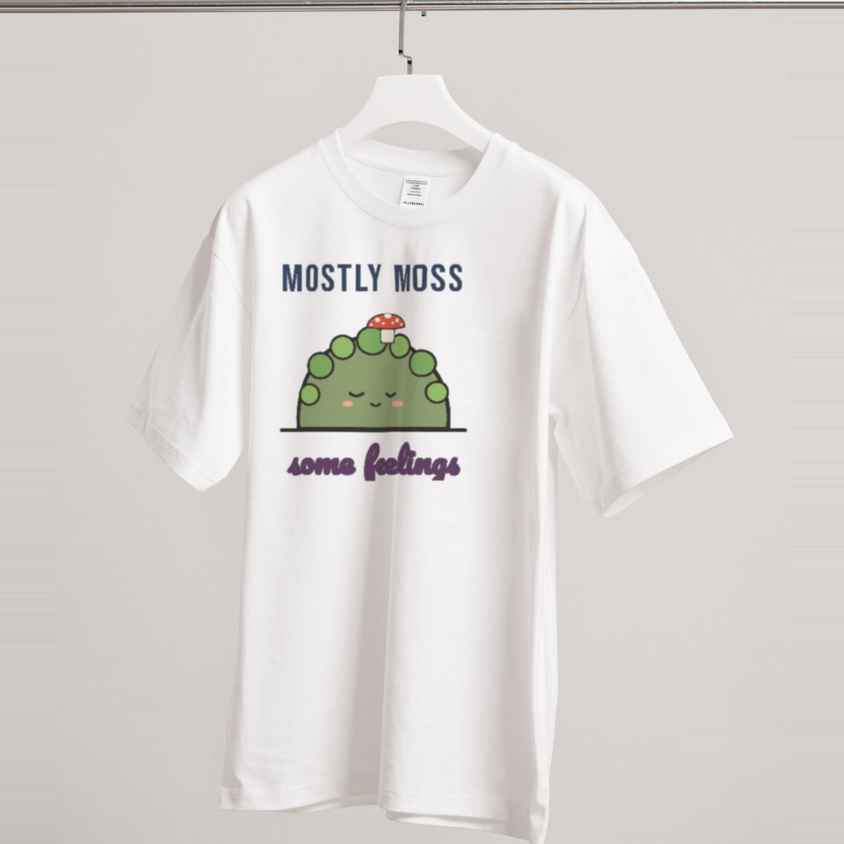 Mostly Moss, Some Feelings Tee in white