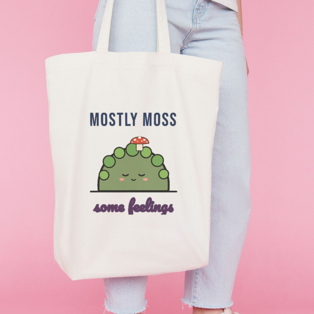 Mostly Moss, Some Feelings Tote Bag in natural