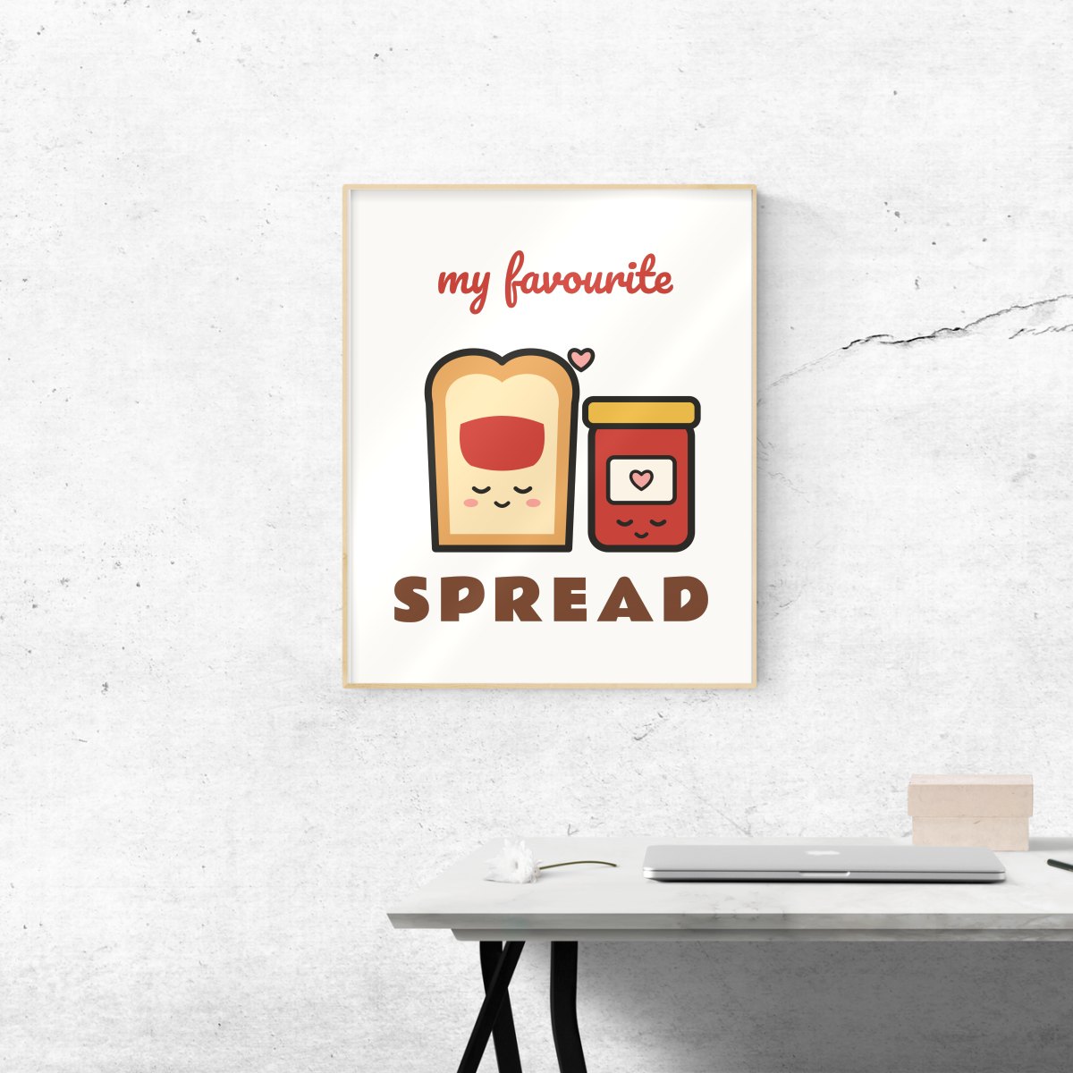 My Favourite Spread Art Print in matte white