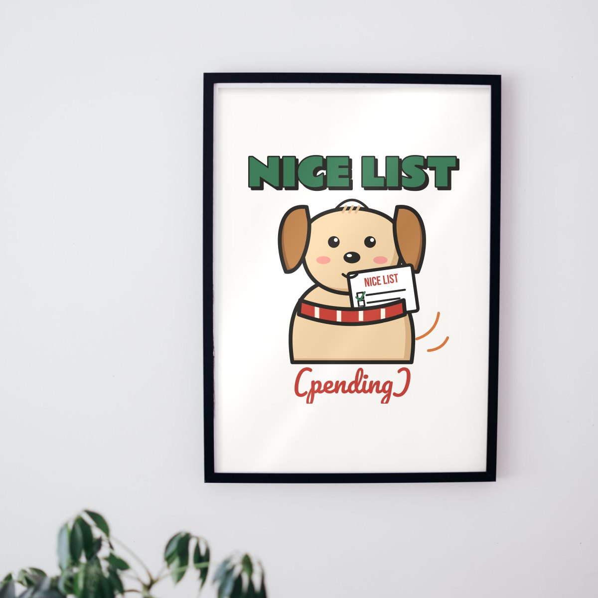 Nice List Hopeful Art Print in matte white