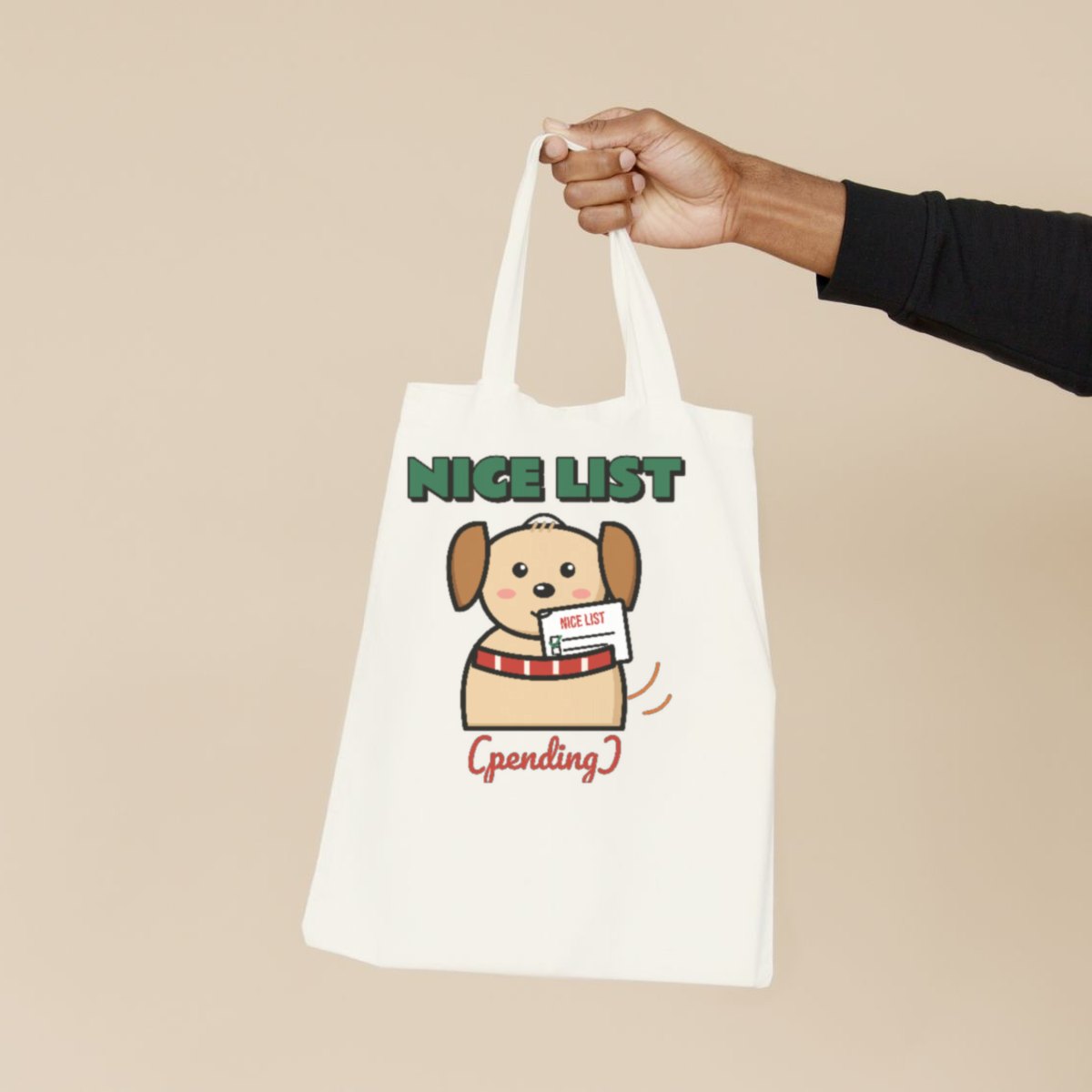 Nice List Hopeful Tote Bag in natural