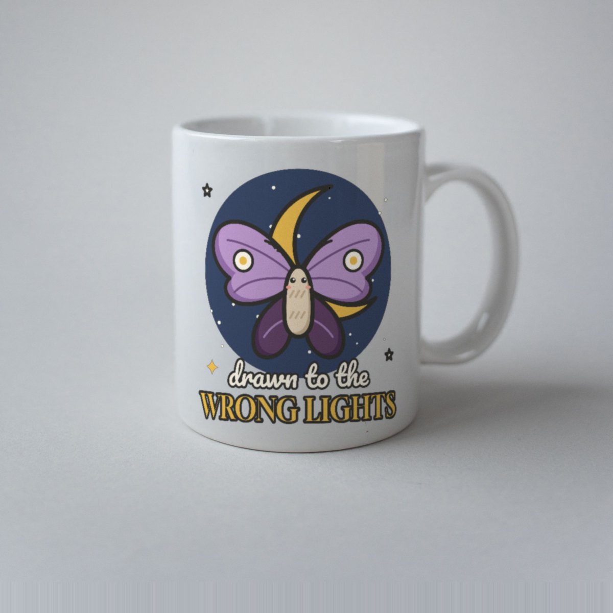 Drawn to the Wrong Lights Mug in white