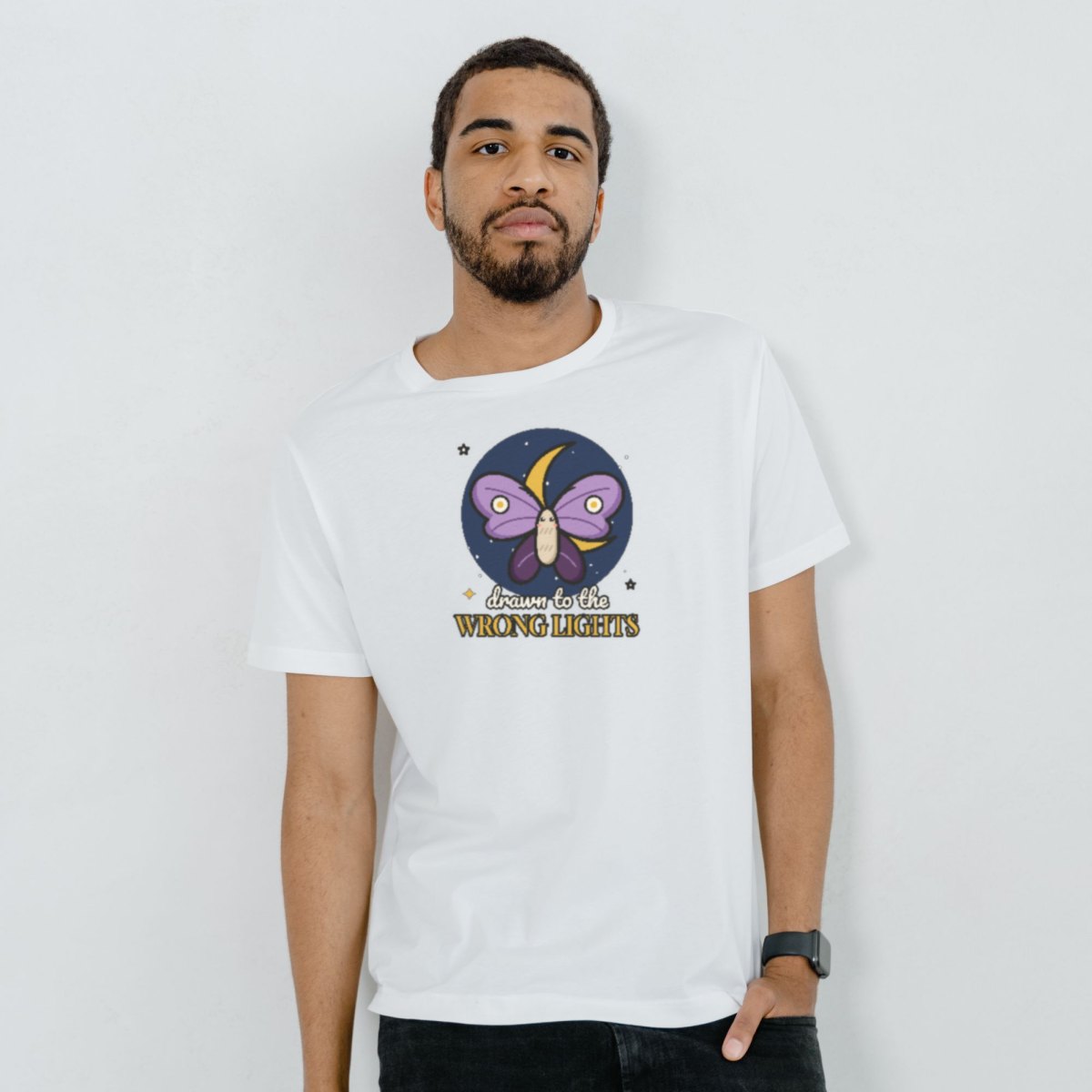 Drawn to the Wrong Lights Tee in white