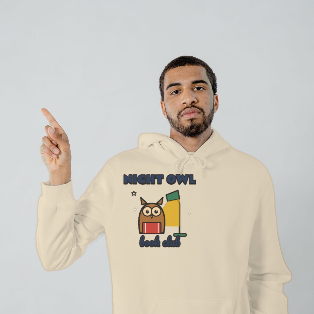 Night Owl Book Club Hoodie in sand