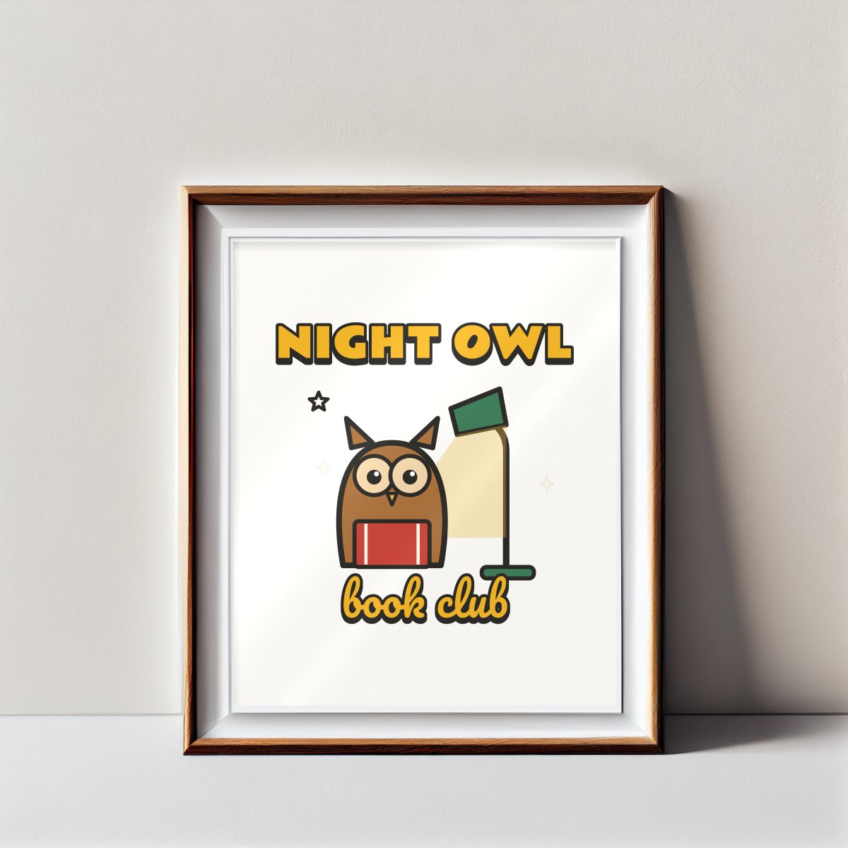 Night Owl Book Club Art Print, photo 2